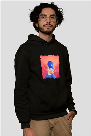 Chance The Rapper Baskılı Unisex Siyah Hoodie
