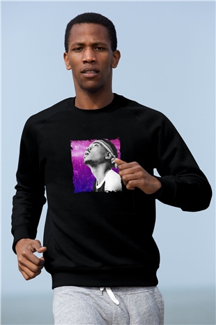 Chance The Rapper Baskılı Unisex Siyah Sweatshirt
