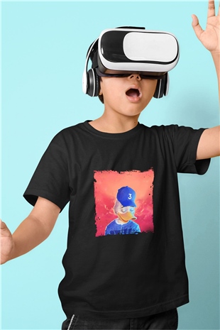 Chance The Rapper Baskılı Unisex Siyah Çocuk Tişört