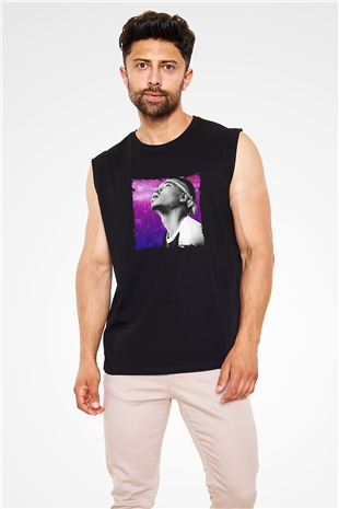 Chance The Rapper Baskılı Unisex Siyah Kolsuz Tişört