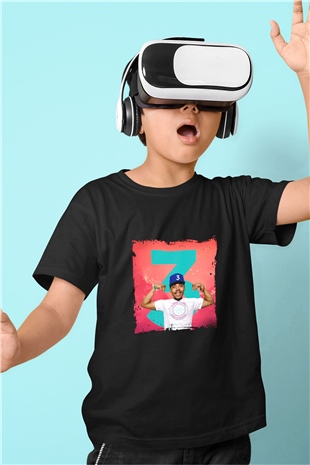 Chance The Rapper Baskılı Unisex Siyah Çocuk Tişört