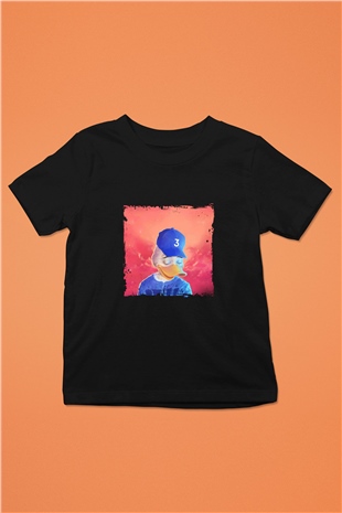 Chance The Rapper Baskılı Unisex Siyah Çocuk Tişört