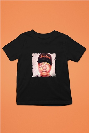 Chance The Rapper Baskılı Unisex Siyah Çocuk Tişört