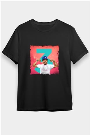 Chance The Rapper Baskılı Unisex Siyah Tişört