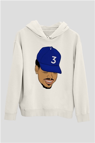 Chance The Rapper Beyaz Unisex Kapşonlu Sweatshirt
