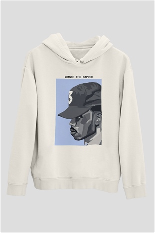 Chance The Rapper Beyaz Unisex Kapüşonlu Sweatshirt