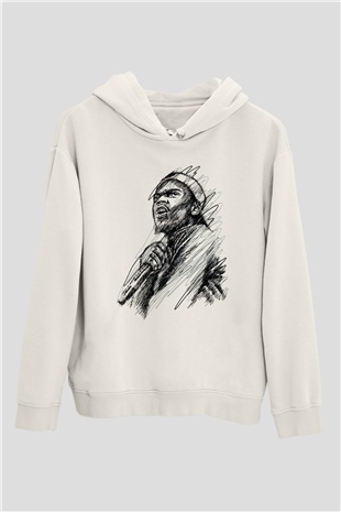 Chance The Rapper Beyaz Unisex Kapüşonlu Sweatshirt