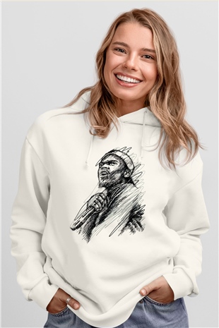 Chance The Rapper Beyaz Unisex Kapüşonlu Sweatshirt