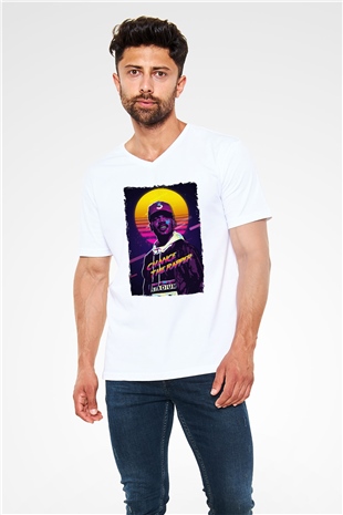 Chance The Rapper Beyaz Unisex V Yaka Tişört