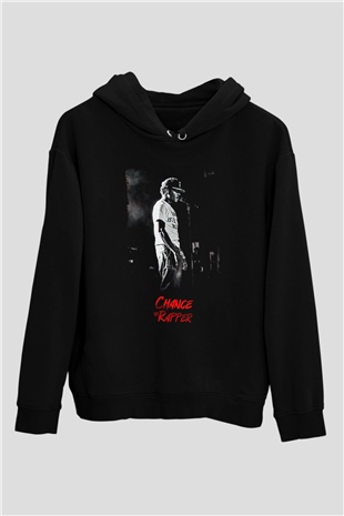 Chance The Rapper Siyah Unisex Kapüşonlu Sweatshirt