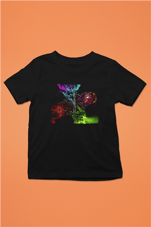 Chaos UK Baskılı Unisex Siyah Çocuk Tişört - Tshirt