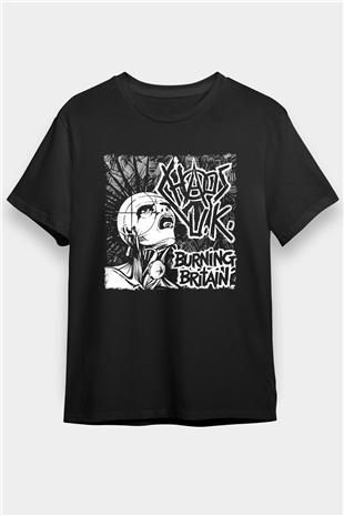 Chaos UK Baskılı Unisex Siyah Tişört - Tshirt