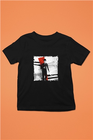Charlie Chaplin Baskılı Unisex Siyah Çocuk Tişört