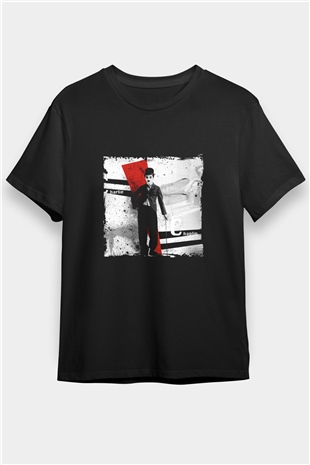 Charlie Chaplin Baskılı Unisex Siyah Tişört