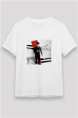 Charlie Chaplin Unisex Baskılı Beyaz Tişört