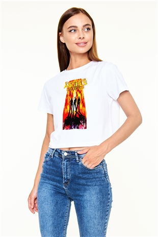 Charlies Angels Beyaz   Crop Top Tişört