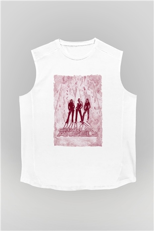 Charlies Angels Beyaz Unisex  Kolsuz Tişört
