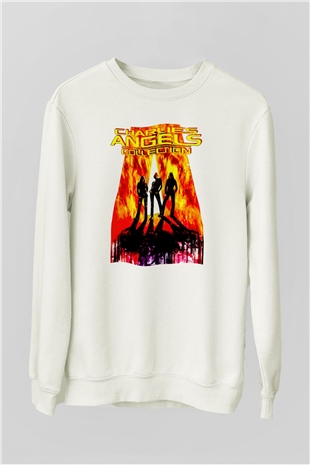 Charlies Angels Beyaz Unisex  Sweatshirt