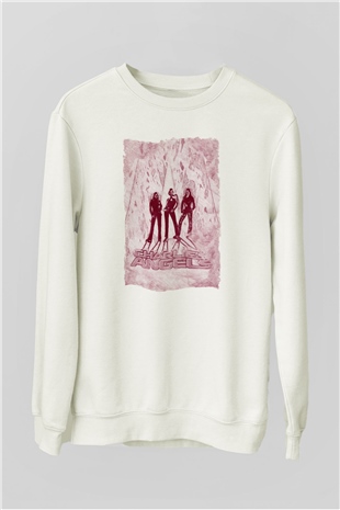 Charlies Angels Beyaz Unisex  Sweatshirt