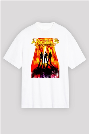 Charlies Angels Beyaz Oversize Tişört