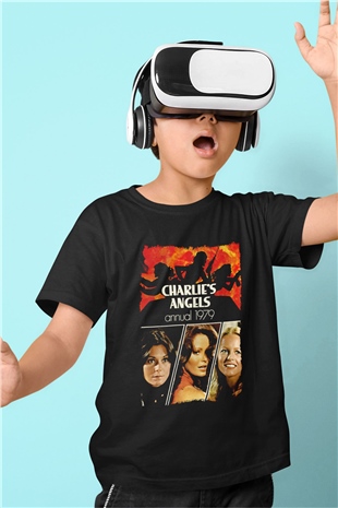 Charlies Angels Siyah Unisex  Çocuk Tişört