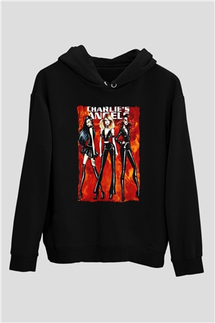 Charlies Angels Siyah Unisex Hoodie