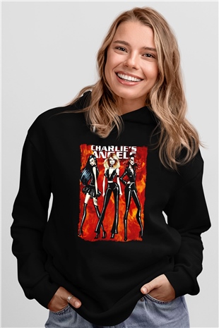 Charlies Angels Siyah Unisex Hoodie