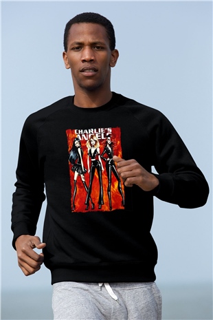 Charlies Angels Siyah Unisex  Sweatshirt