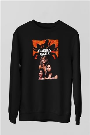 Charlies Angels Siyah Unisex  Sweatshirt