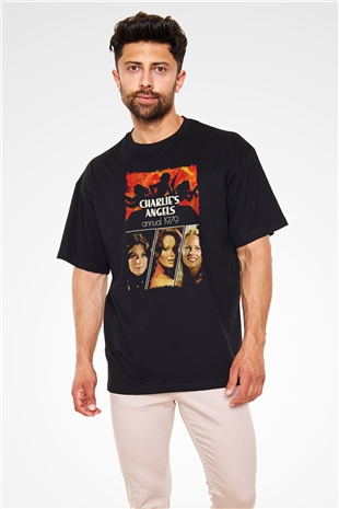 Charlies Angels Siyah Oversize Tişört