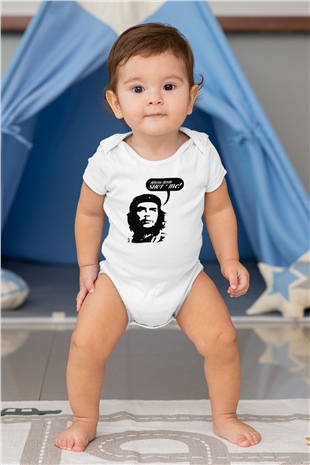 Che Guevara Baskılı Beyaz Unisex Bebek Body - Zıbın