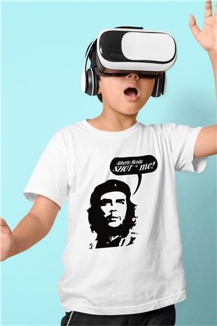 Che Guevara Baskılı Beyaz Unisex Çocuk Tişört
