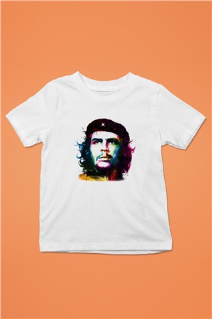 Che Guevara Baskılı Beyaz Unisex Çocuk Tişört