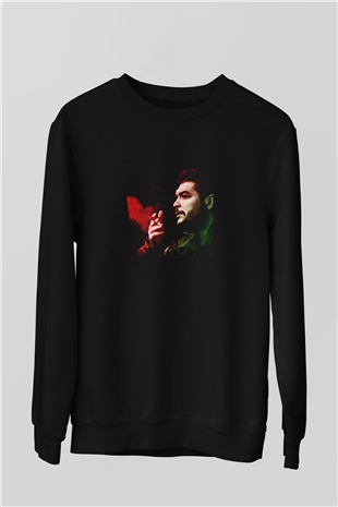 Che Guevara Baskılı Unisex Siyah Sweatshirt