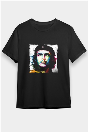 Che Guevara Baskılı Unisex Siyah Tişört