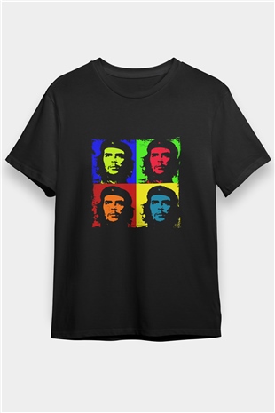 Che Guevara Baskılı Unisex Siyah Tişört
