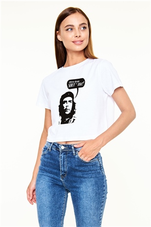 Che Guevara Beyaz Croptop Tişört
