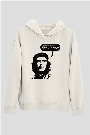 Che Guevara Beyaz Unisex Kapşonlu Sweatshirt