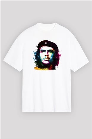 Che Guevara Beyaz Unisex Oversize Tişört T-Shirt