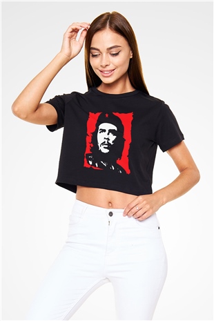 Che Guevara Siyah Crop Top Tişört
