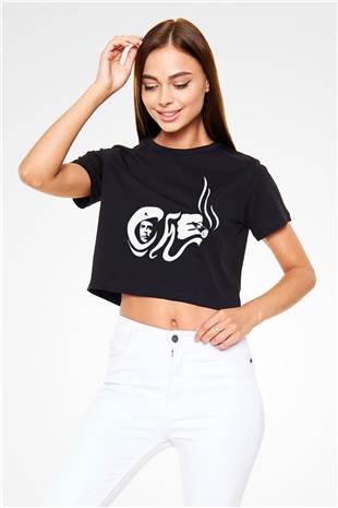 Che Guevara Siyah Crop Top Tişört