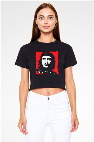 Che Guevara Siyah Crop Top Tişört