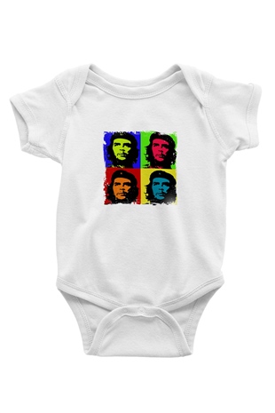 Che Guevara Unisex Baskılı Beyaz Bebek Body - Zıbın