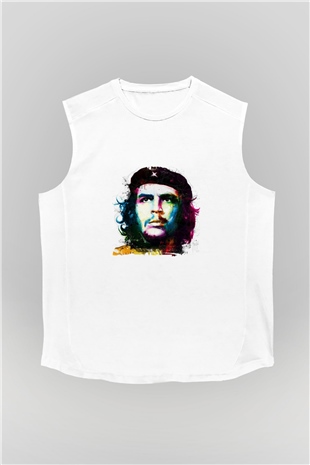 Che Guevara Unisex Baskılı Beyaz Kolsuz Tişört