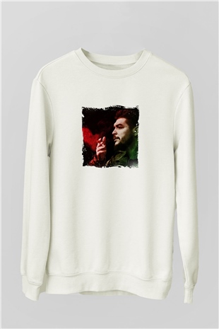 Che Guevara Unisex Baskılı Beyaz Sweatshirt