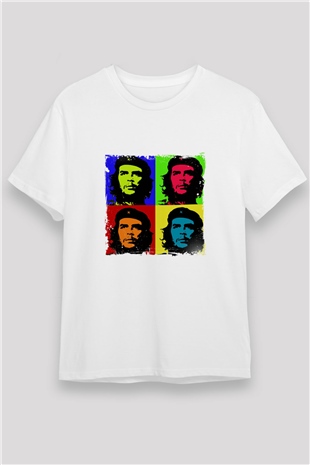 Che Guevara Unisex Baskılı Beyaz Tişört
