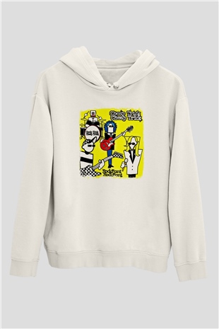 Cheap Trick Baskılı Unisex Beyaz Hoodie