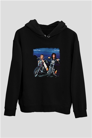 Cheap Trick Baskılı Unisex Siyah Hoodie