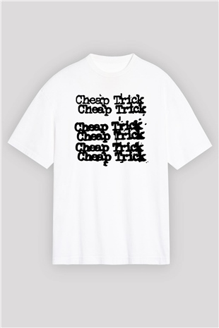 Cheap Trick Beyaz Unisex Oversize Tişört T-Shirt