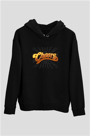 Cheers Siyah Unisex Hoodie